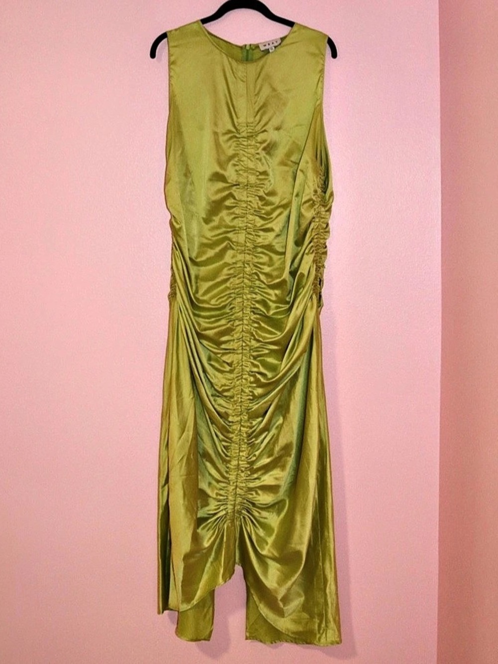 WRAY Josephine Dress Ruched Asymmetrical Maxi Green 2XL